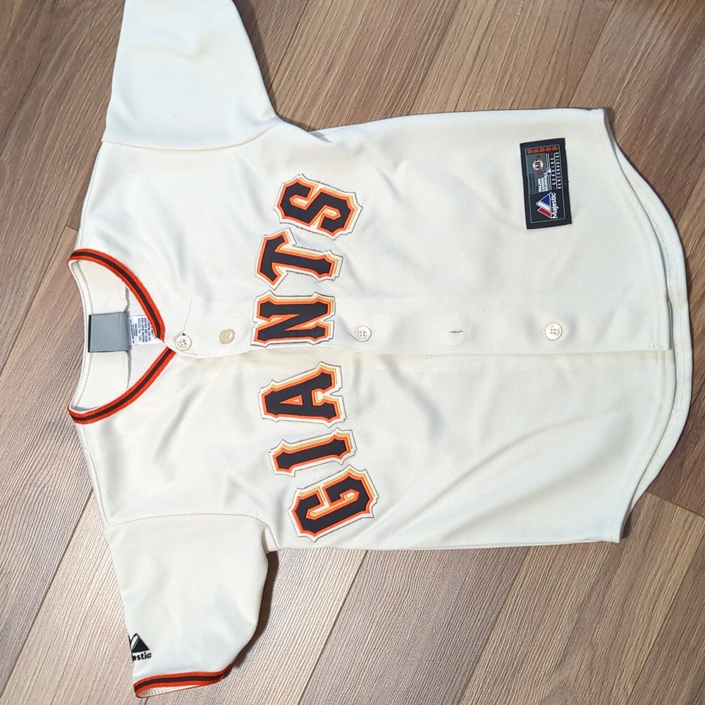 Majestic Cream Giants Posey 28 Kids Jersey